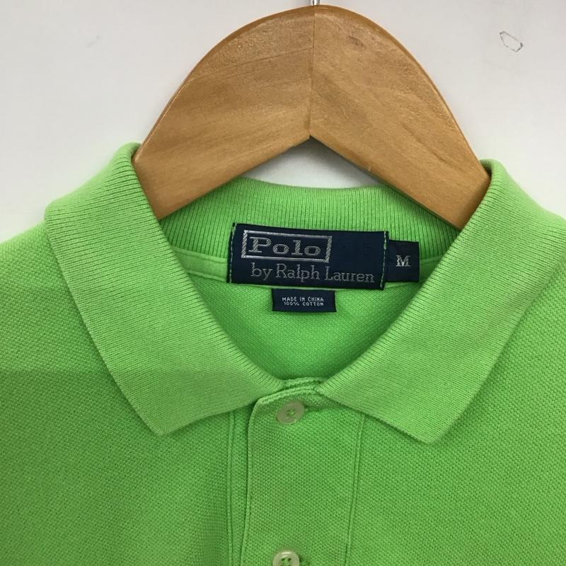 ポロバイラルフローレン Polo by RALPH LAUREN ポロシャツ 半袖 半袖ポロシャツ カラーシャツ 半袖カットソー M ロゴ、文字 黄緑 / イエローグリーン / メンズ USED 古着 中古 10157632