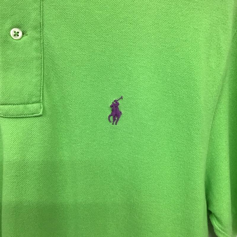 ポロバイラルフローレン Polo by RALPH LAUREN ポロシャツ 半袖 半袖ポロシャツ カラーシャツ 半袖カットソー M ロゴ、文字 黄緑 / イエローグリーン / メンズ USED 古着 中古 10157632
