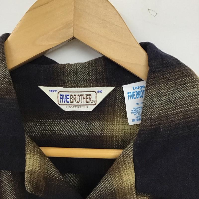 ファイブブラザー FIVE BROTHER シャツ、ブラウス 長袖 長袖シャツ チェックシャツ カラーシャツ L チェック マルチカラー / マルチカラー / multicolor メンズ USED 古着 中古 10157634
