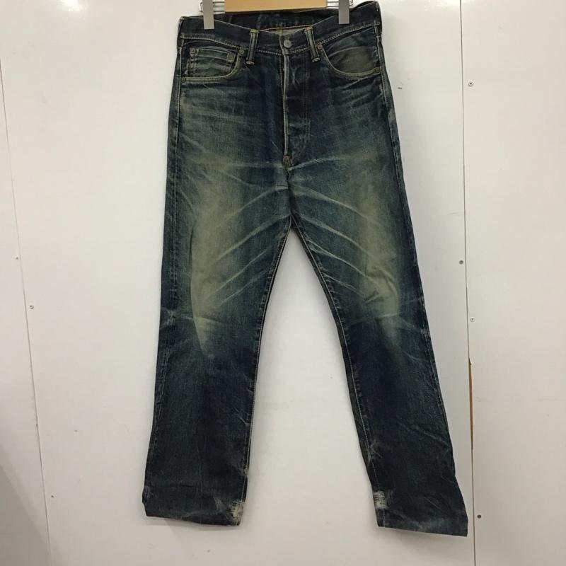 エヴィス EVISU パンツ デニム、ジーンズ デニムパンツ ワイドパンツ カジュアルパンツ 30インチ ダメージ加工 インディゴ / インディゴ / Indigo メンズ USED 古着 中古 10157637