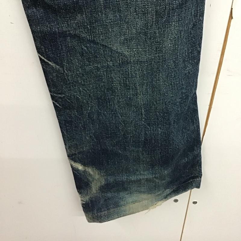 エヴィス EVISU パンツ デニム、ジーンズ デニムパンツ ワイドパンツ カジュアルパンツ 30インチ ダメージ加工 インディゴ / インディゴ / Indigo メンズ USED 古着 中古 10157637