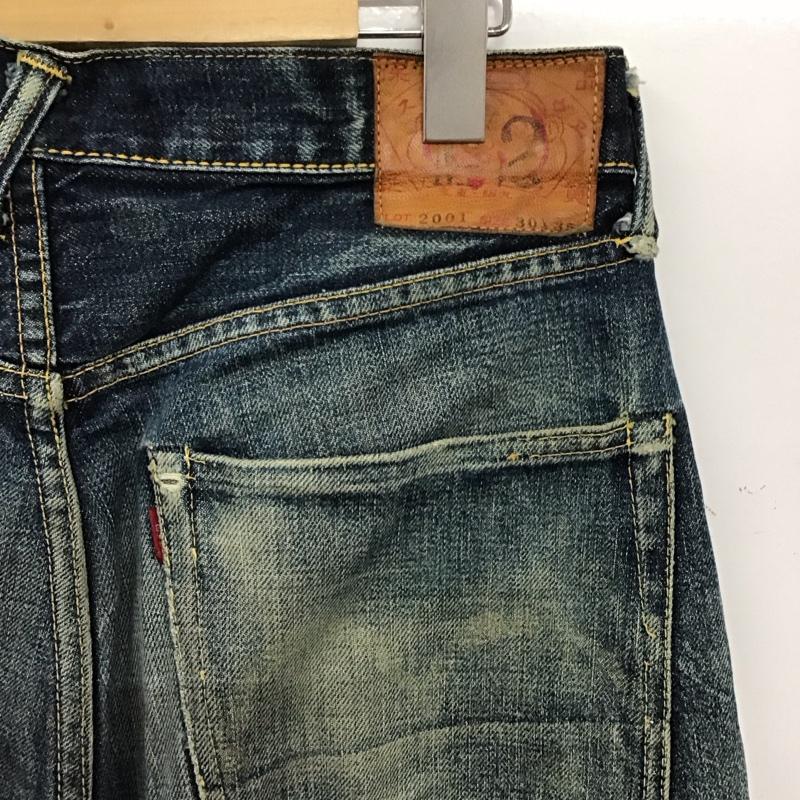 エヴィス EVISU パンツ デニム、ジーンズ デニムパンツ ワイドパンツ カジュアルパンツ 30インチ ダメージ加工 インディゴ / インディゴ / Indigo メンズ USED 古着 中古 10157637