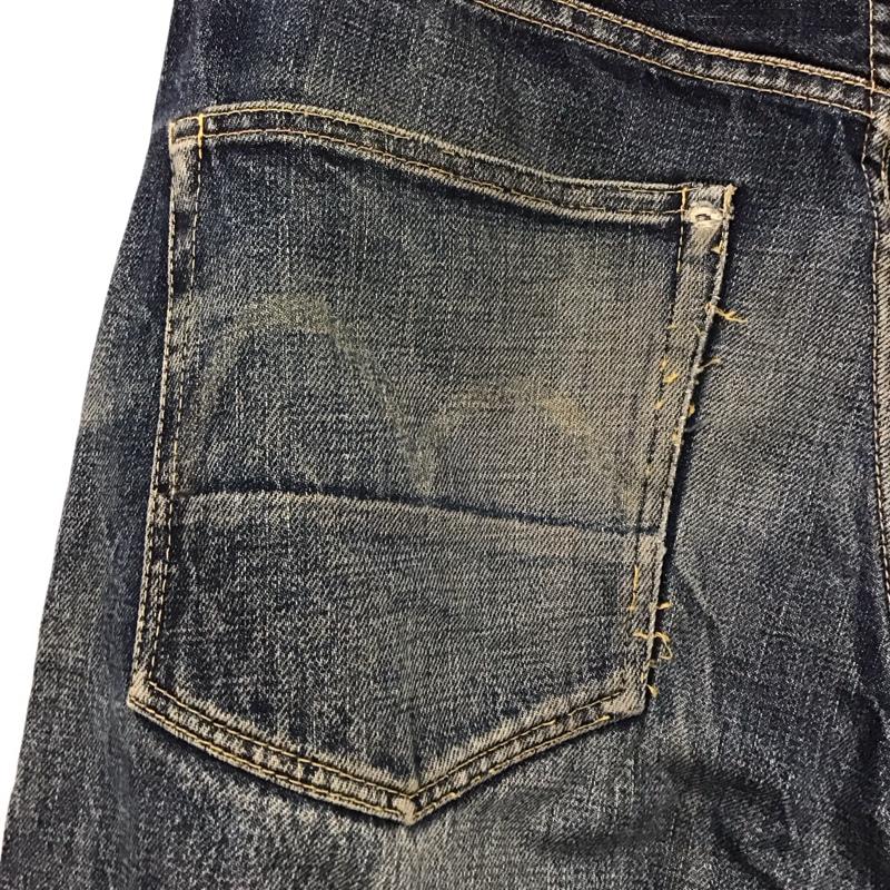 エヴィス EVISU パンツ デニム、ジーンズ デニムパンツ ワイドパンツ カジュアルパンツ 30インチ ダメージ加工 インディゴ / インディゴ / Indigo メンズ USED 古着 中古 10157637