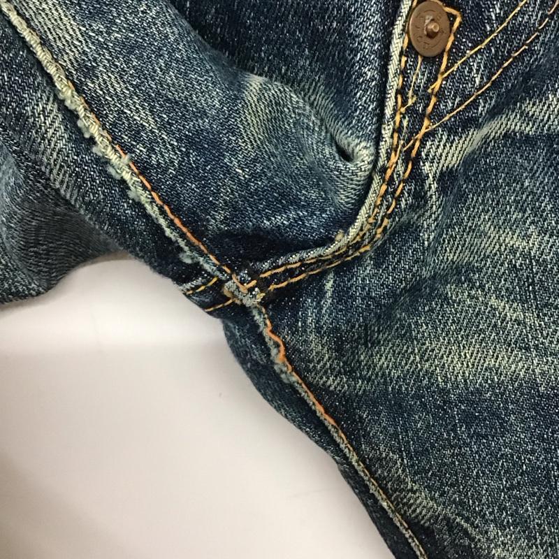 エヴィス EVISU パンツ デニム、ジーンズ デニムパンツ ワイドパンツ カジュアルパンツ 30インチ ダメージ加工 インディゴ / インディゴ / Indigo メンズ USED 古着 中古 10157637