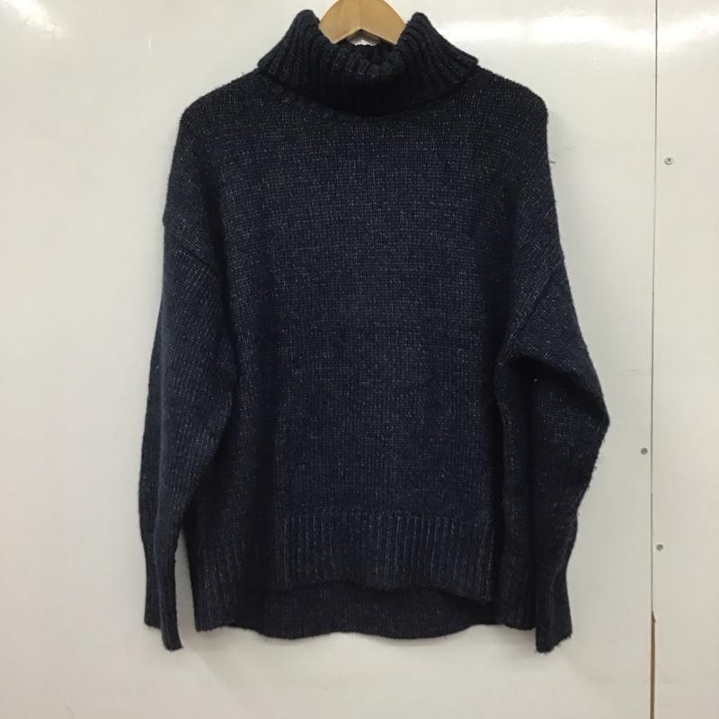 ローリーズファーム LOWRYS FARM ニット、セーター 長袖 タートルネック FREE 無地 紺 / ネイビー / navy レディース USED 古着 中古 10157647