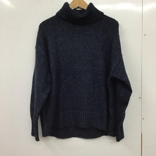 ローリーズファーム LOWRYS FARM ニット、セーター 長袖 タートルネック FREE 無地 紺 / ネイビー / navy レディース USED 古着 中古 10157647