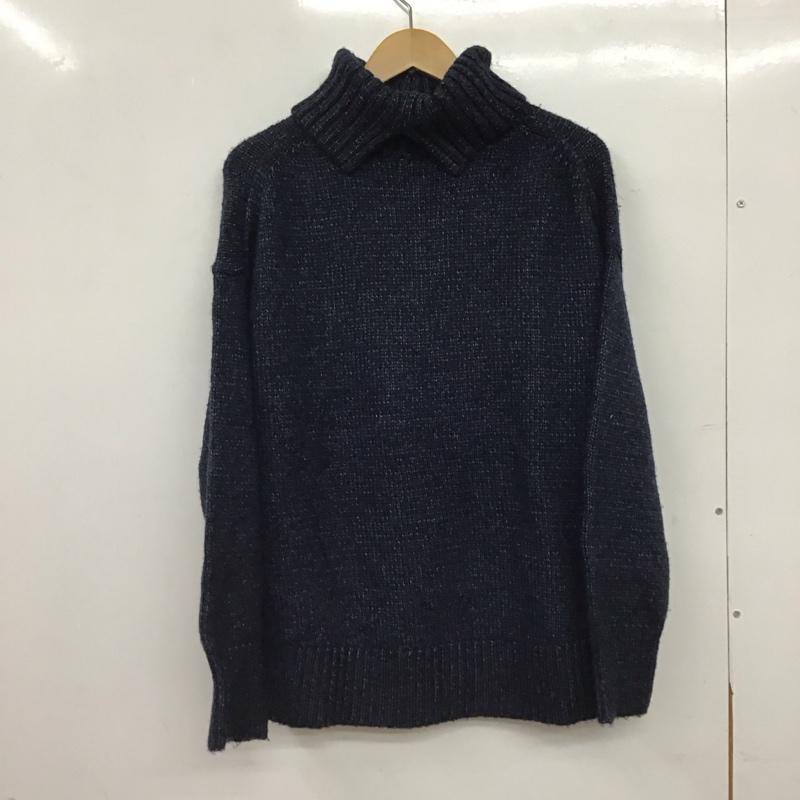 ローリーズファーム LOWRYS FARM ニット、セーター 長袖 タートルネック FREE 無地 紺 / ネイビー / navy レディース USED 古着 中古 10157647