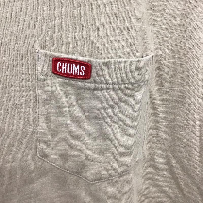 チャムス CHUMS Tシャツ 半袖 半袖カットソー プリントTシャツ クルーネックカットソー M ロゴ、文字 ベージュ / ベージュ / beige メンズ USED 古着 中古 10157650