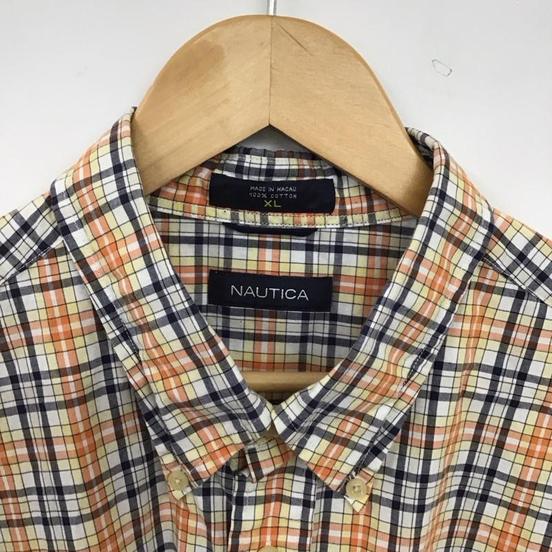ノーティカ NAUTICA シャツ、ブラウス 半袖 半袖シャツ チェックシャツ ボタンダウンシャツ XL チェック マルチカラー / マルチカラー / multicolor メンズ USED 古着 中古 10157651