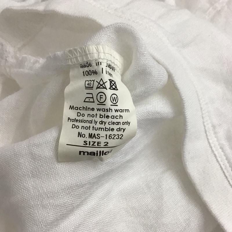 マイヨ maillot Tシャツ 半袖 半袖カットソー プリントTシャツ クルーネックカットソー 2 無地 白 / ホワイト / white メンズ USED 古着 中古 10157653