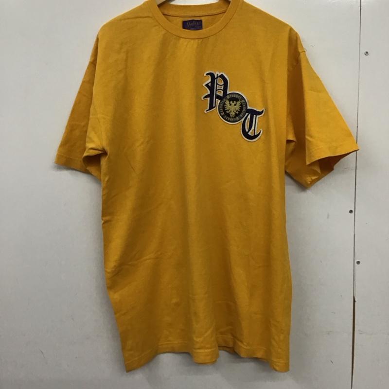 プロダクト PRODUCT Tシャツ 半袖 半袖カットソー プリントTシャツ クルーネックカットソー XL ロゴ、文字 黄 / イエロー / yellow メンズ USED 古着 中古 10157654