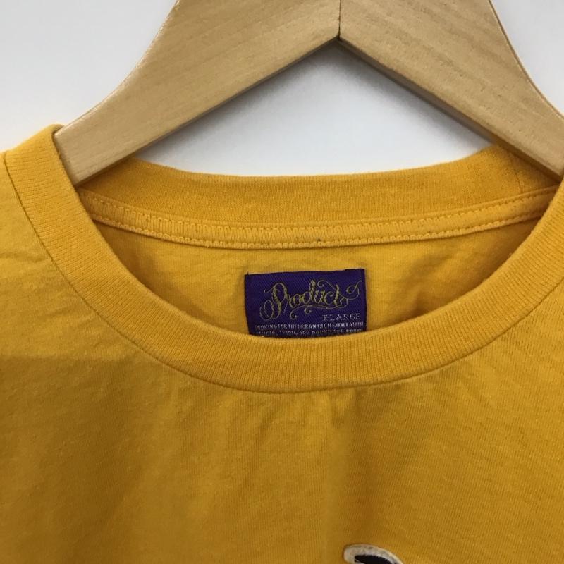 プロダクト PRODUCT Tシャツ 半袖 半袖カットソー プリントTシャツ クルーネックカットソー XL ロゴ、文字 黄 / イエロー / yellow メンズ USED 古着 中古 10157654