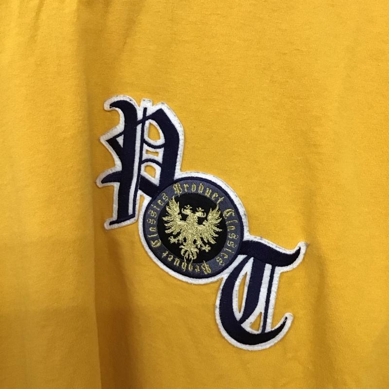 プロダクト PRODUCT Tシャツ 半袖 半袖カットソー プリントTシャツ クルーネックカットソー XL ロゴ、文字 黄 / イエロー / yellow メンズ USED 古着 中古 10157654