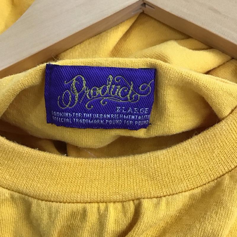 プロダクト PRODUCT Tシャツ 半袖 半袖カットソー プリントTシャツ クルーネックカットソー XL ロゴ、文字 黄 / イエロー / yellow メンズ USED 古着 中古 10157654