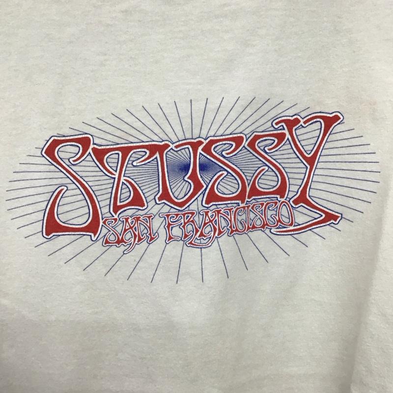 ステューシー STUSSY Tシャツ 半袖 半袖カットソー プリントTシャツ クルーネックカットソー M ロゴ、文字 アイボリー / アイボリー / メンズ USED 古着 中古 10157658