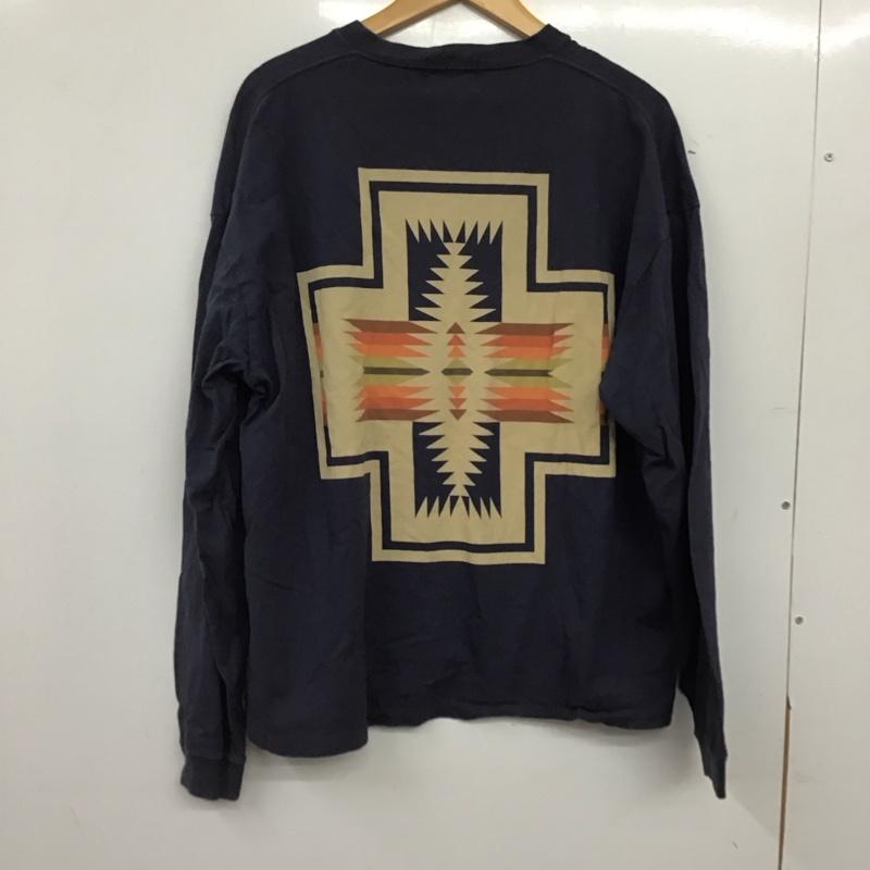 ペンドルトン PENDLETON カットソー 長袖 長袖カットソー プリントカットソー クルーネック M プリント 紺 / ネイビー / navy メンズ USED 古着 中古 10157669