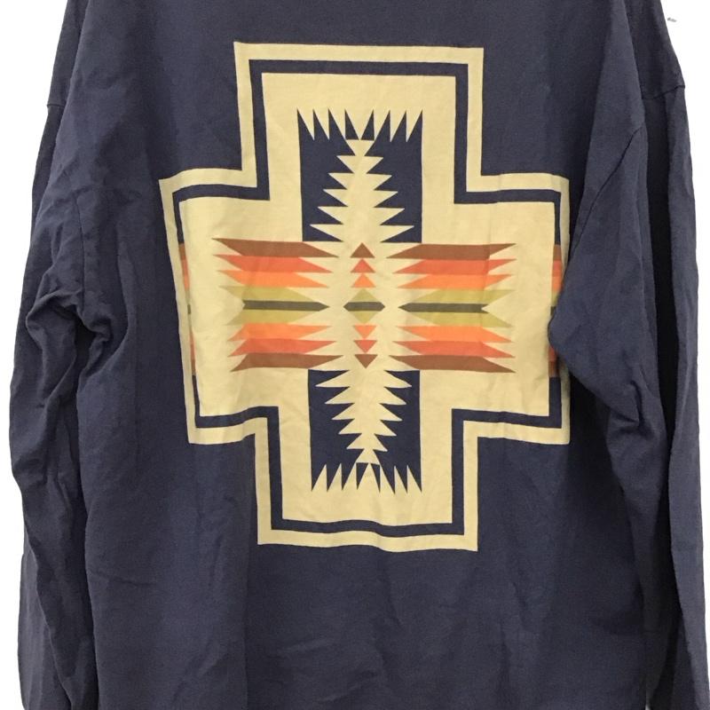 ペンドルトン PENDLETON カットソー 長袖 長袖カットソー プリントカットソー クルーネック M プリント 紺 / ネイビー / navy メンズ USED 古着 中古 10157669