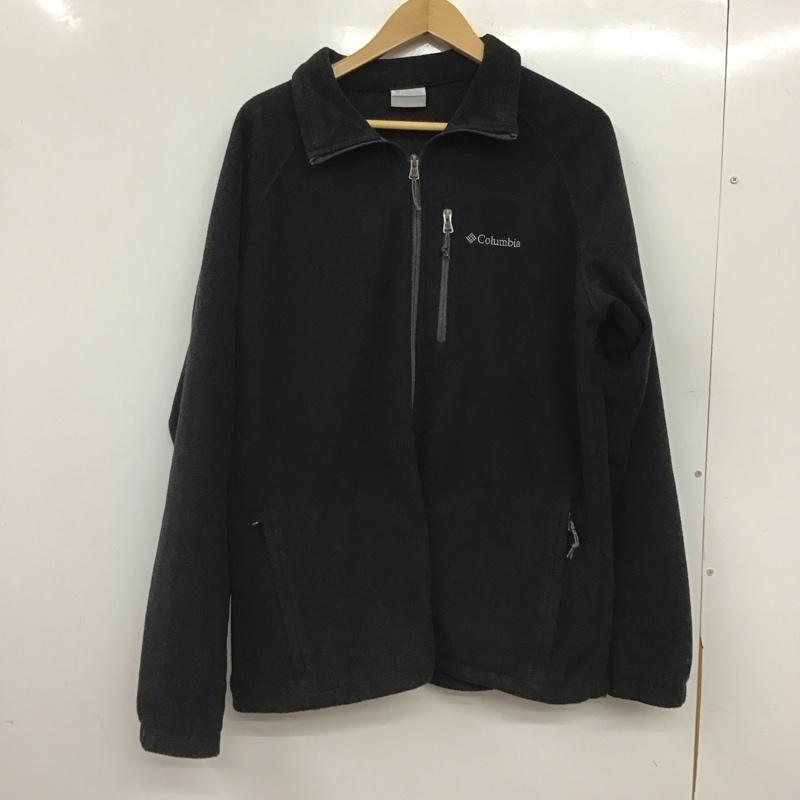 コロンビア Columbia ジャケット、上着 ジャンパー、ブルゾン ジップアップ フリースジャケット XL ロゴ、文字 黒 / ブラック / black メンズ USED 古着 中古 10157671