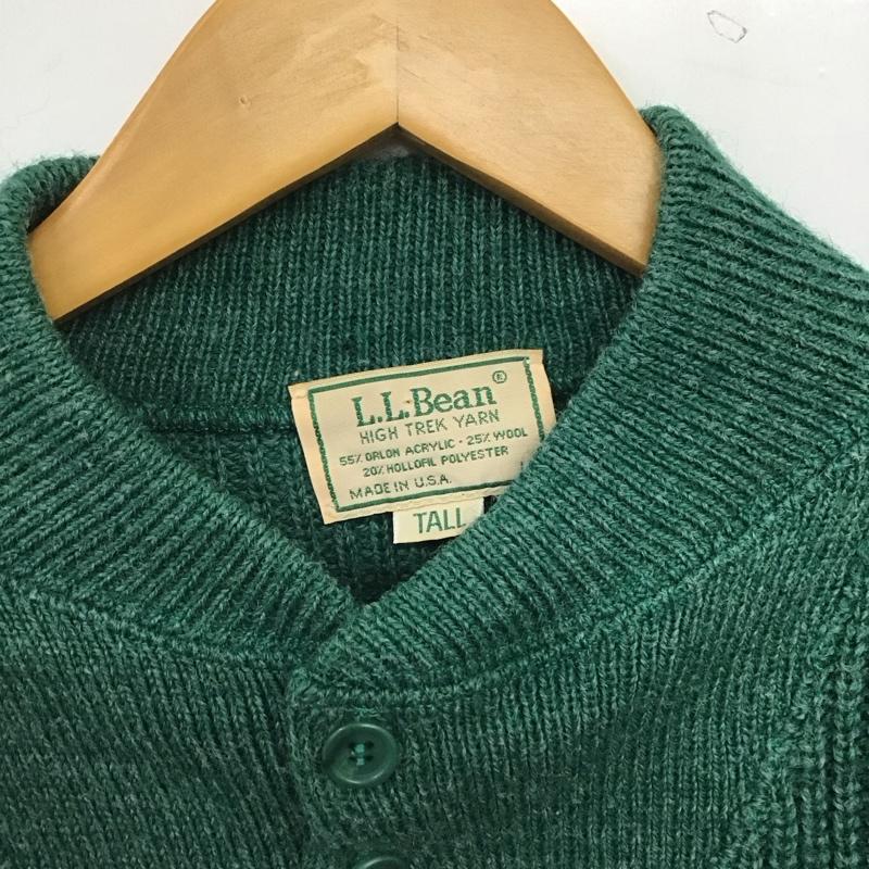 エルエルビーン L.L.Bean ニット、セーター 長袖 長袖ニットカットソー ヘンリーネック セーター L 無地 緑 / グリーン / green メンズ USED 古着 中古 10157672