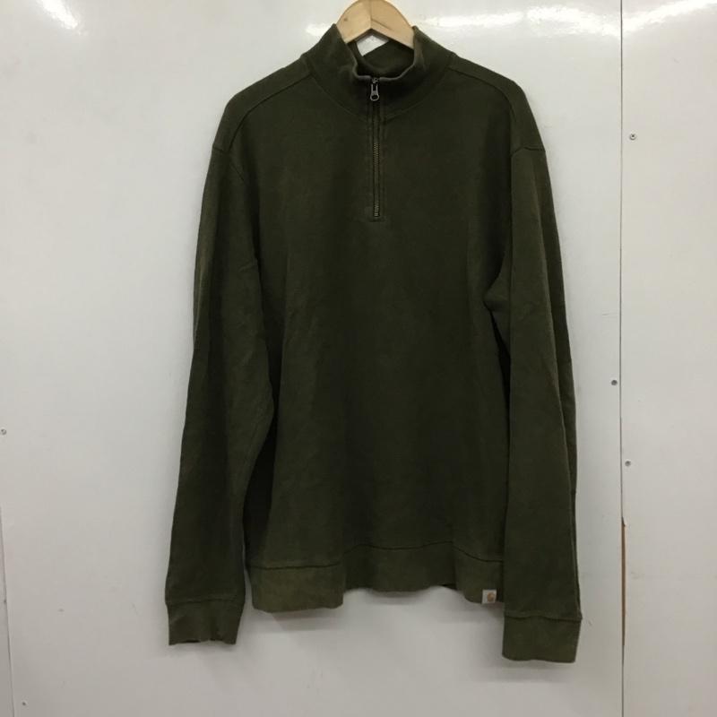 カーハート Carhartt カットソー 長袖 長袖カットソー スタンドネック L 無地 カーキ / カーキ / khaki メンズ USED 古着 中古 10157673