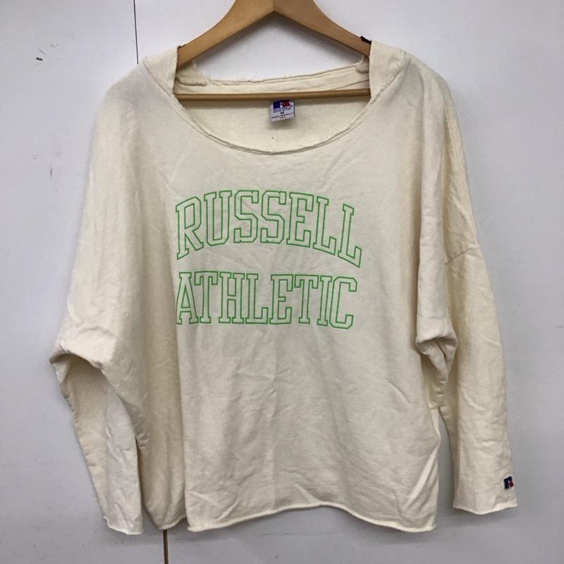 ラッセルアスレティック Russell Athletic トレーナー 長袖 スウェット M 無地 オフホワイト / オフホワイト / レディース USED 古着 中古 10157677