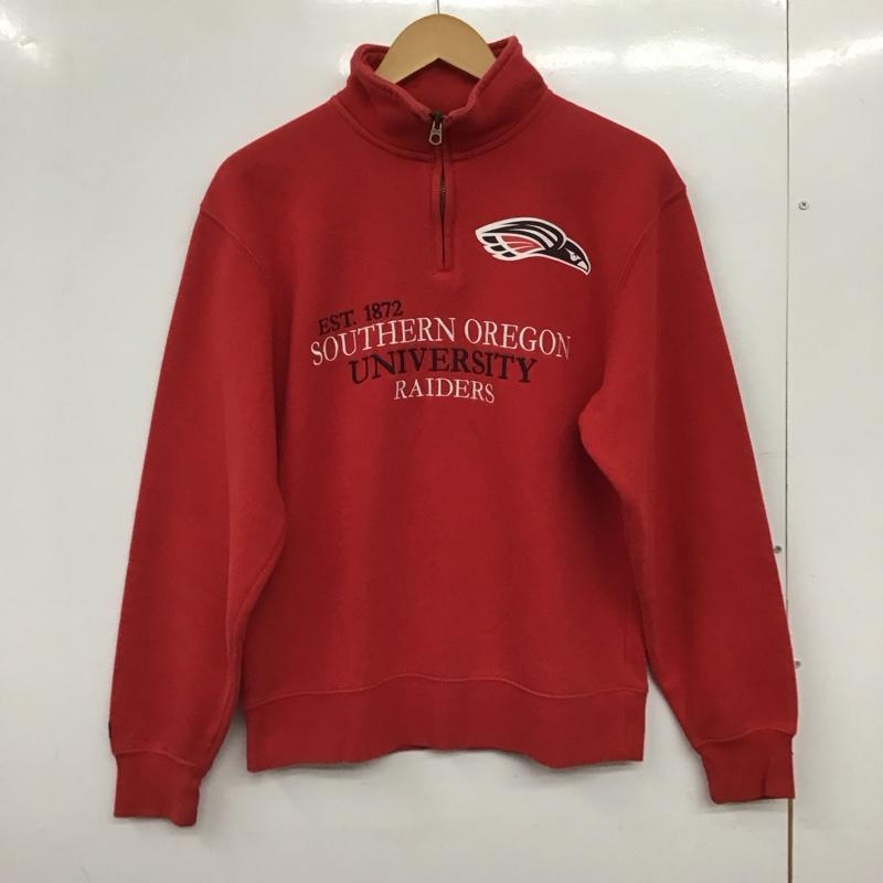 ジャンスポーツ JANSPORT トレーナー 長袖 長袖トレーナー スウェット スタンドネック プルオーバー S ロゴ、文字 赤 / レッド / red メンズ USED 古着 中古 10157678