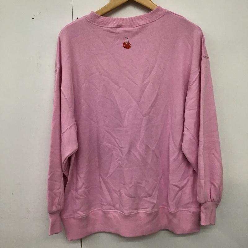 アースミュージックアンドエコロジー earth music&ecology トレーナー 長袖 タグ付 cherry coke FREE プリント 桃 / ピンク / pink レディース USED 古着 中古 10157679
