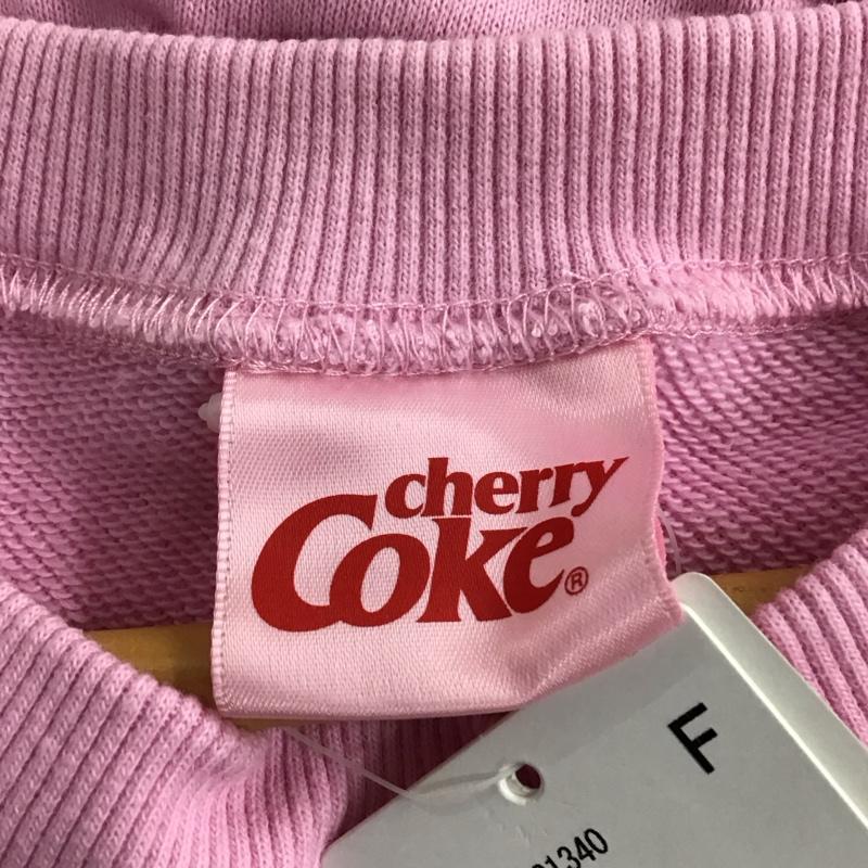 アースミュージックアンドエコロジー earth music&ecology トレーナー 長袖 タグ付 cherry coke FREE プリント 桃 / ピンク / pink レディース USED 古着 中古 10157679