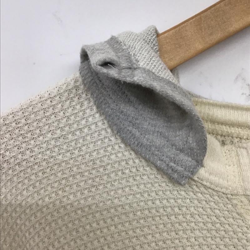 ニッチ niche. パーカー 長袖 長袖パーカー ワッフル プルオーバー L 無地 アイボリー / アイボリー / メンズ USED 古着 中古 10157683