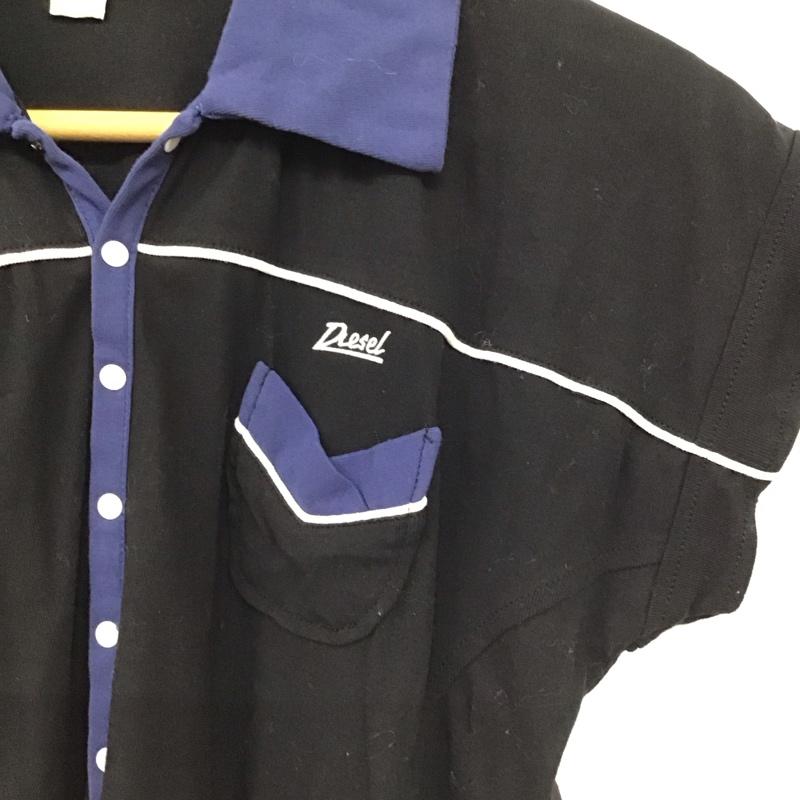 ディーゼル DIESEL ポロシャツ 半袖 S 無地 黒 / ブラック / black レディース USED 古着 中古 10157684