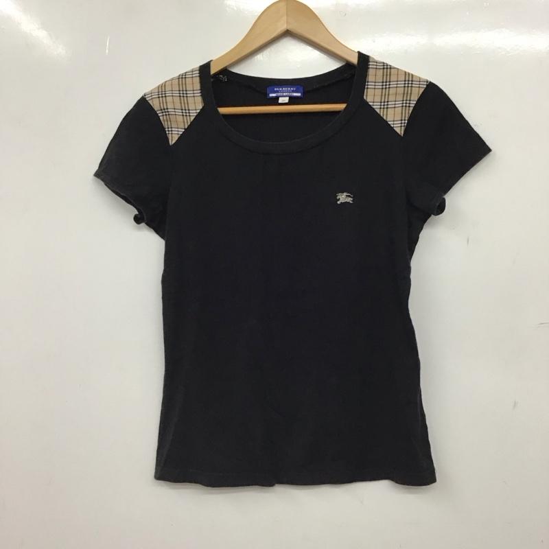 バーバリーブルーレーベル BURBERRY BLUE LABEL カットソー 半袖 38 無地 黒 / ブラック / black レディース USED 古着 中古 10157688