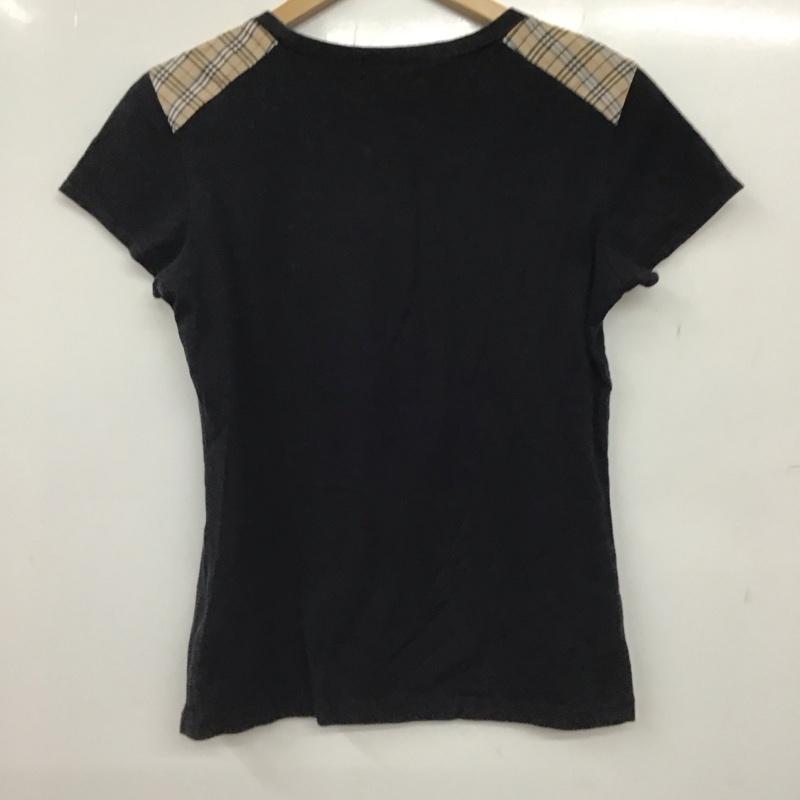 バーバリーブルーレーベル BURBERRY BLUE LABEL カットソー 半袖 38 無地 黒 / ブラック / black レディース USED 古着 中古 10157688