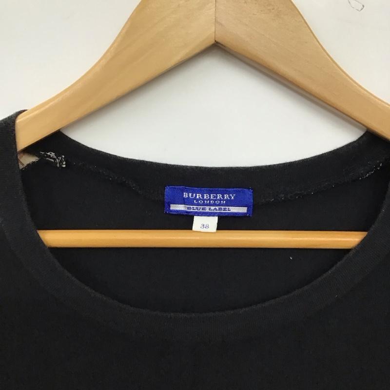 バーバリーブルーレーベル BURBERRY BLUE LABEL カットソー 半袖 38 無地 黒 / ブラック / black レディース USED 古着 中古 10157688