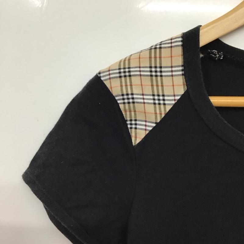 バーバリーブルーレーベル BURBERRY BLUE LABEL カットソー 半袖 38 無地 黒 / ブラック / black レディース USED 古着 中古 10157688