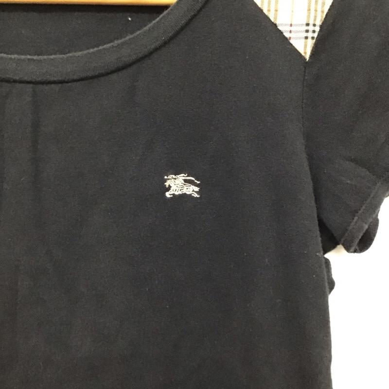 バーバリーブルーレーベル BURBERRY BLUE LABEL カットソー 半袖 38 無地 黒 / ブラック / black レディース USED 古着 中古 10157688