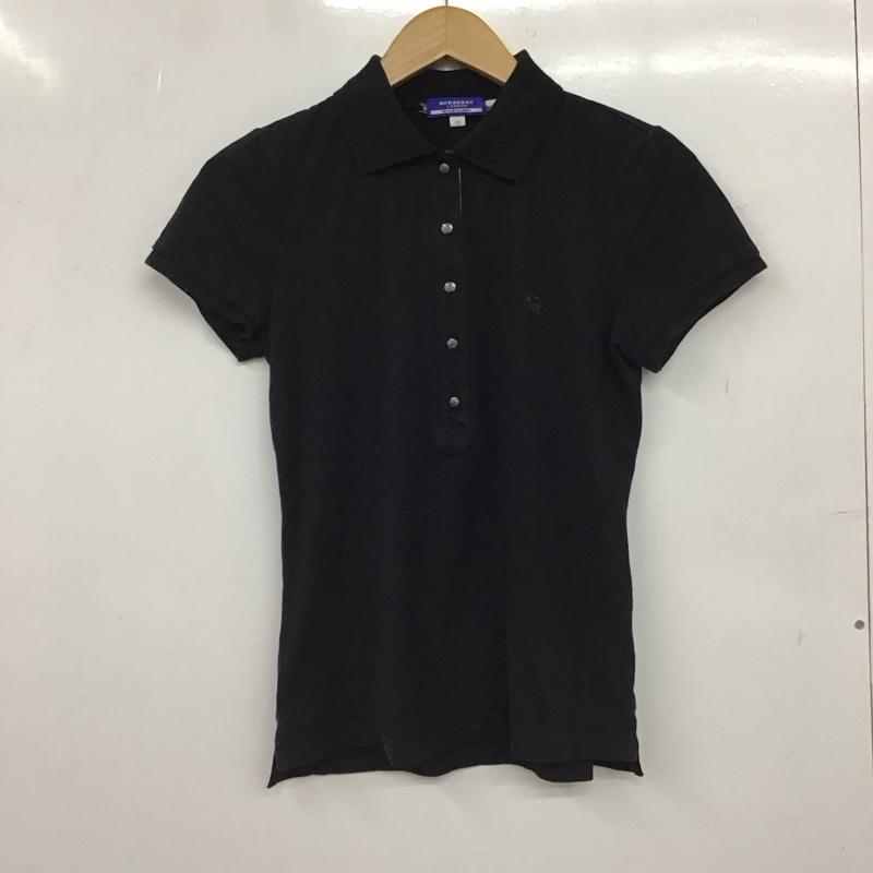 バーバリーブルーレーベル BURBERRY BLUE LABEL ポロシャツ 半袖 38 無地 黒 / ブラック / black レディース USED 古着 中古 10157691