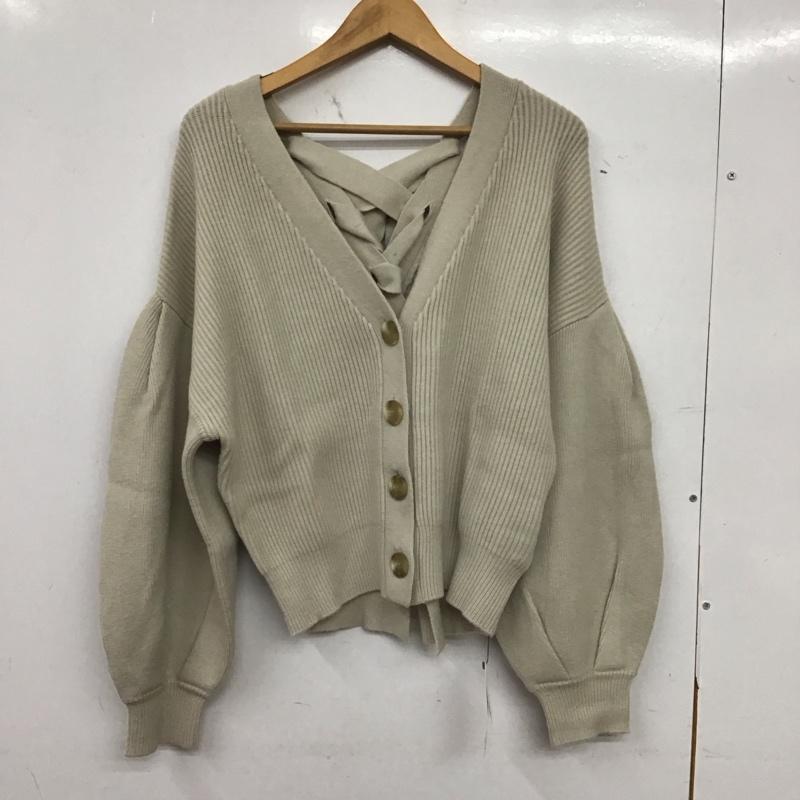 スナイデル SNIDEL カーディガン 長袖 swnt185059 バックレースアップカーディガン タグ付 FREE 無地 アイボリー / アイボリー / レディース USED 古着 中古 10157700