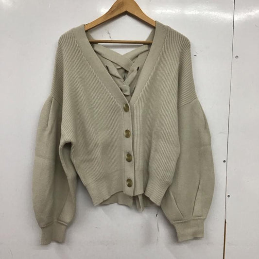スナイデル SNIDEL カーディガン 長袖 swnt185059 バックレースアップカーディガン タグ付 FREE 無地 アイボリー / アイボリー / レディース USED 古着 中古 10157700