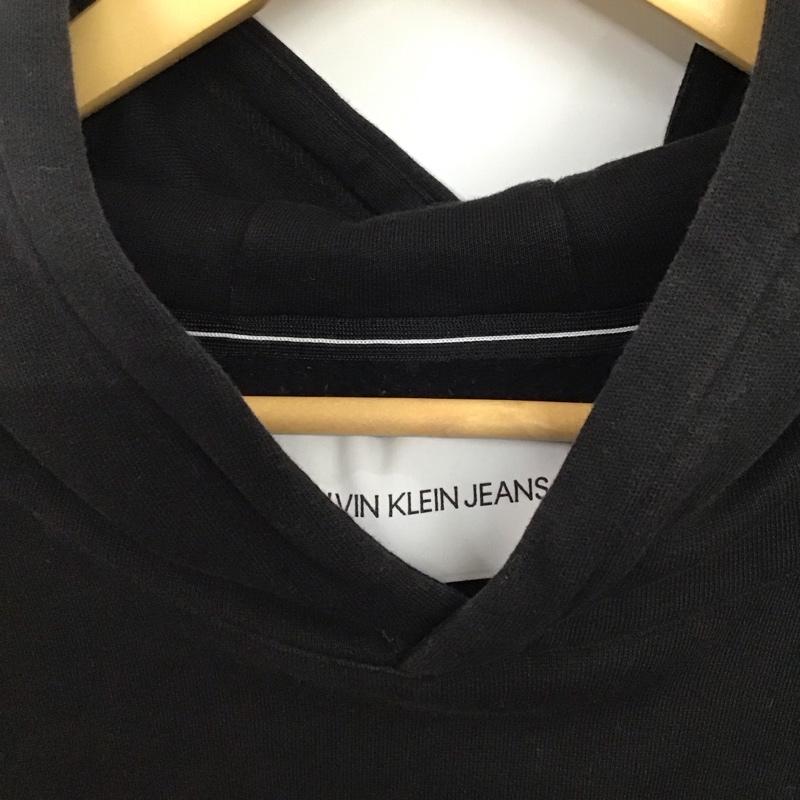 カルヴァン クライン ジーンズ Calvin Klein Jeans パーカー 長袖 長袖パーカー プルオーバーパーカー スウェット XL ロゴ、文字 黒 / ブラック / black メンズ USED 古着 中古 10157701