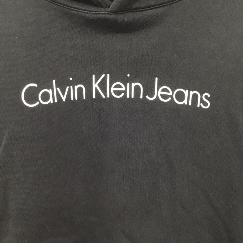 カルヴァン クライン ジーンズ Calvin Klein Jeans パーカー 長袖 長袖パーカー プルオーバーパーカー スウェット XL ロゴ、文字 黒 / ブラック / black メンズ USED 古着 中古 10157701