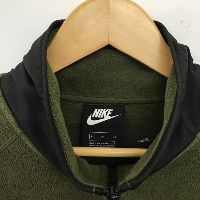 ナイキ NIKE ジャケット、上着 ジャンパー、ブルゾン フリースジャケット プルオーバー スタンドネック M ロゴ、文字 カーキ / カーキ / khaki メンズ USED 古着 中古 10157703