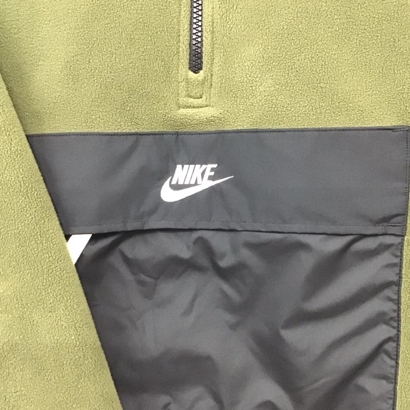 ナイキ NIKE ジャケット、上着 ジャンパー、ブルゾン フリースジャケット プルオーバー スタンドネック M ロゴ、文字 カーキ / カーキ / khaki メンズ USED 古着 中古 10157703