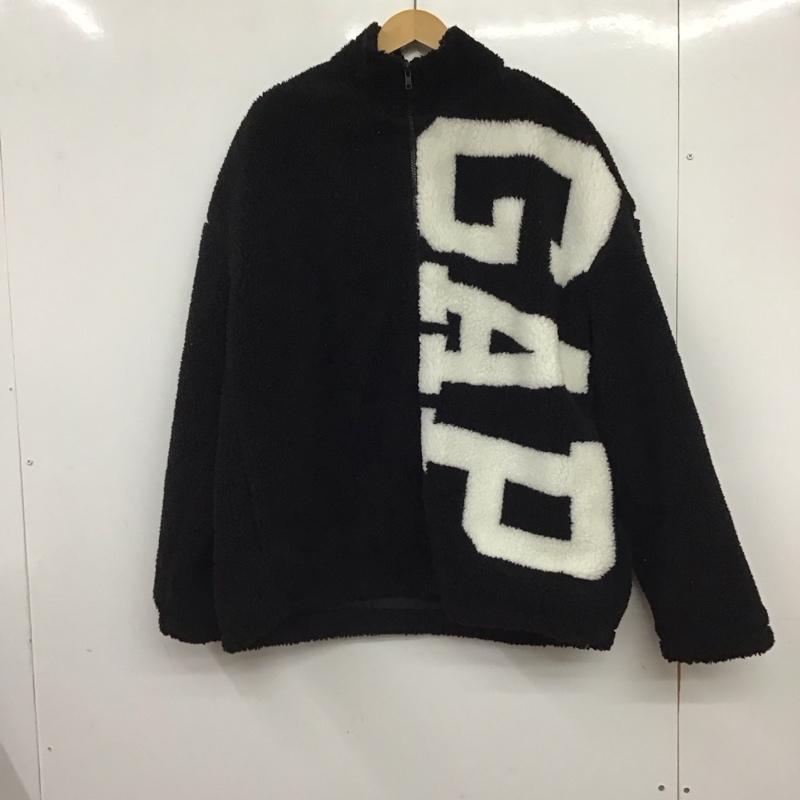 ギャップ GAP ジャケット、上着 ジャンパー、ブルゾン ジップアップジャケット ボアジャケット アウター L ロゴ、文字 白 / ホワイト / white X 黒 / ブラック / black メンズ USED 古着 中古 10157706