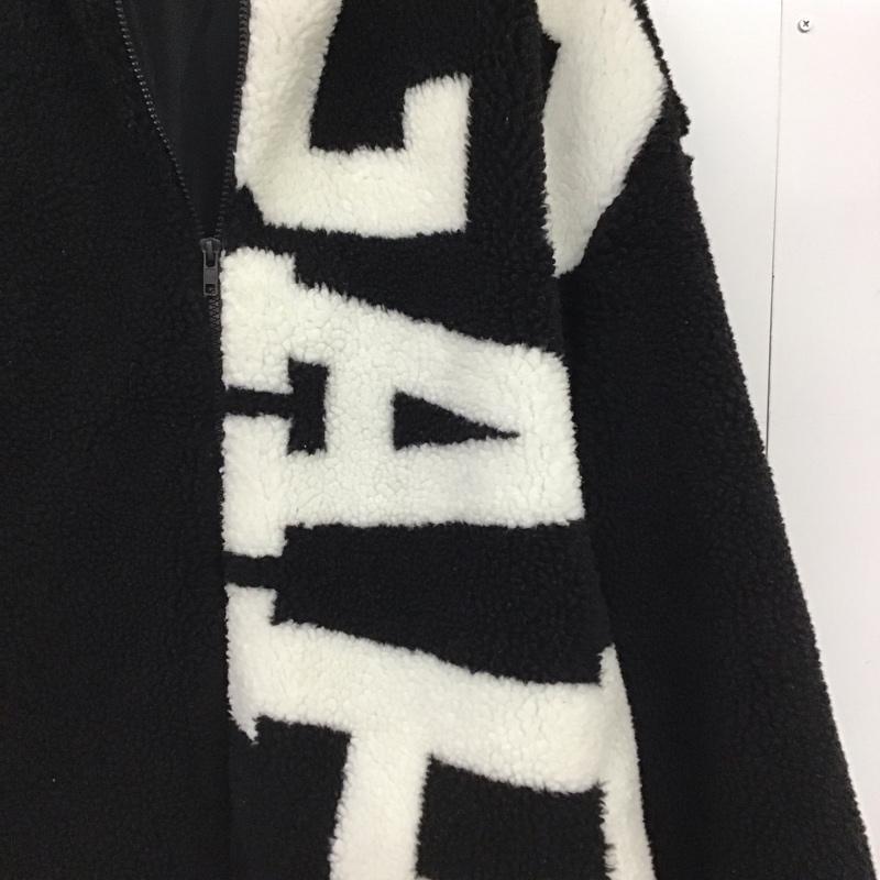 ギャップ GAP ジャケット、上着 ジャンパー、ブルゾン ジップアップジャケット ボアジャケット アウター L ロゴ、文字 白 / ホワイト / white X 黒 / ブラック / black メンズ USED 古着 中古 10157706