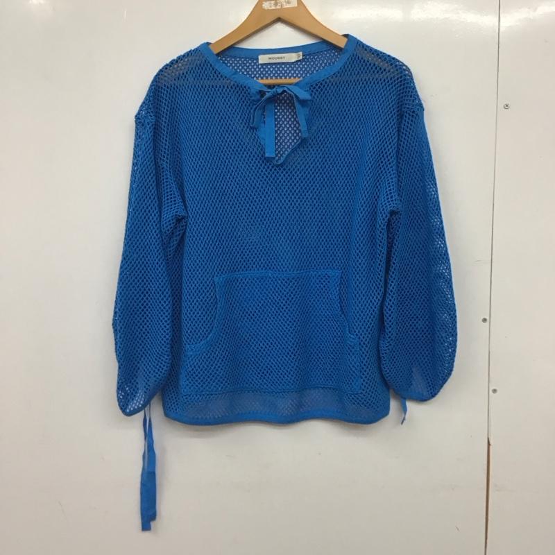 マウジー MOUSSY カットソー 長袖 029HSA80-0091 MESH SKIPPER POJ メッシュスキッパープルオーバー FREE 無地 青 / ブルー / blue レディース USED 古着 中古 10157712