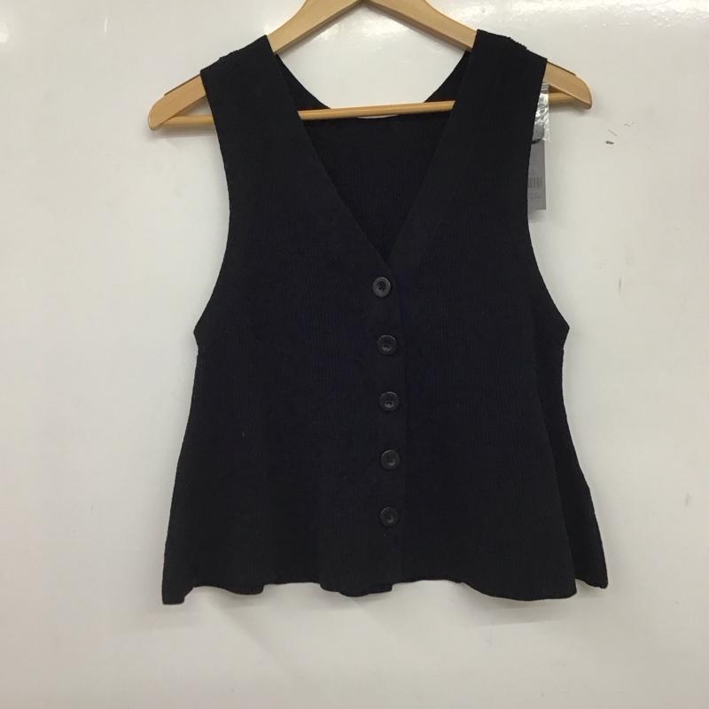 ジーナシス JEANASIS ベスト ベスト JS065055CF ペプラムニットベスト FREE 無地 黒 / ブラック / black レディース USED 古着 中古 10157720