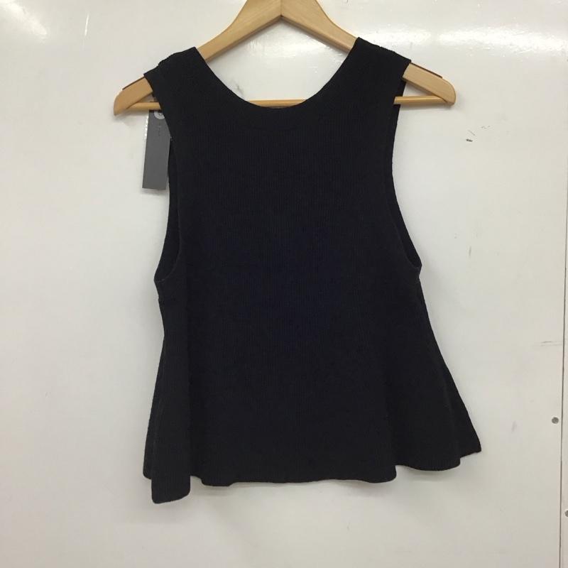 ジーナシス JEANASIS ベスト ベスト JS065055CF ペプラムニットベスト FREE 無地 黒 / ブラック / black レディース USED 古着 中古 10157720