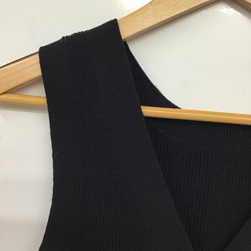 ジーナシス JEANASIS ベスト ベスト JS065055CF ペプラムニットベスト FREE 無地 黒 / ブラック / black レディース USED 古着 中古 10157720