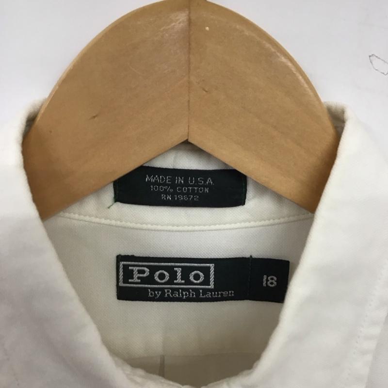 ポロバイラルフローレン Polo by RALPH LAUREN シャツ、ブラウス 長袖 長袖シャツ 無地シャツ カラーシャツ ボタンダウンシャツ ロゴ、文字 白 / ホワイト / white メンズ USED 古着 中古 10157724