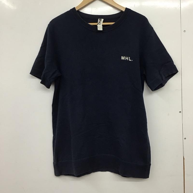 エムエイチエル MHL. Tシャツ 半袖 半袖カットソー プリントTシャツ クルーネックカットソー L ロゴ、文字 紺 / ネイビー / navy メンズ USED 古着 中古 10157727